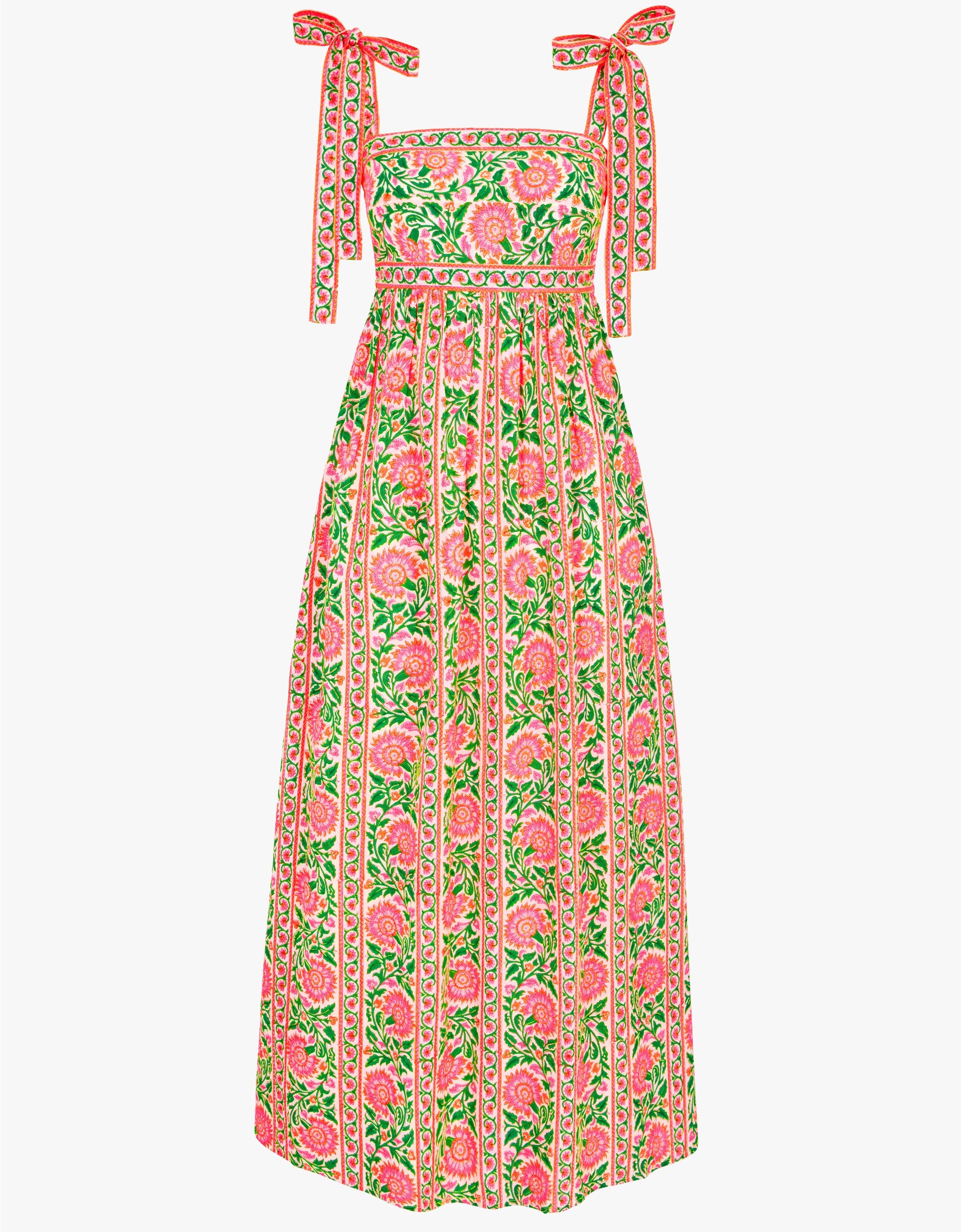Pink City Prints Neon Peacock Mykonos Dress