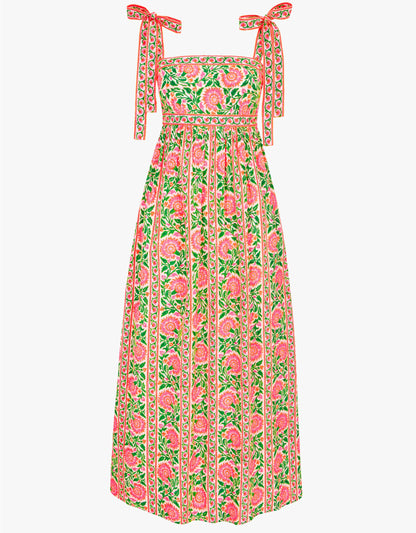 Pink City Prints Neon Peacock Mykonos Dress