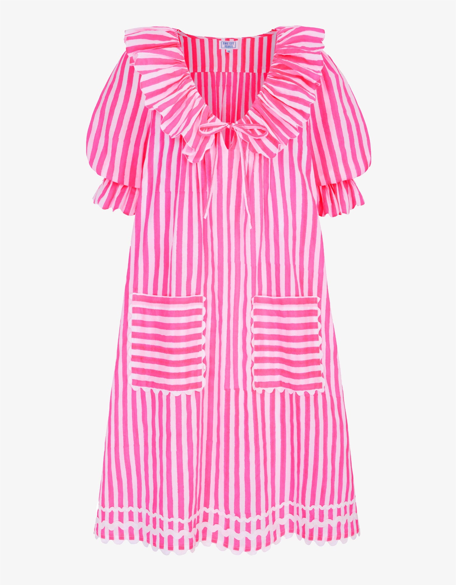 Pink City Prints Neon Pink Stripe Ava Mini