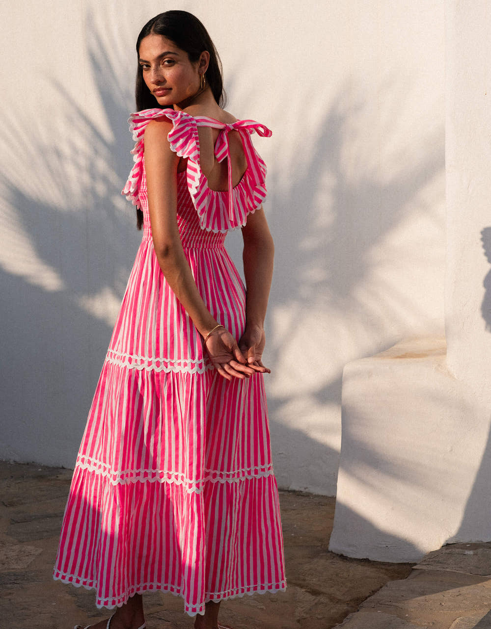 Pink City Prints Neon Pink Stripe Susie Dress