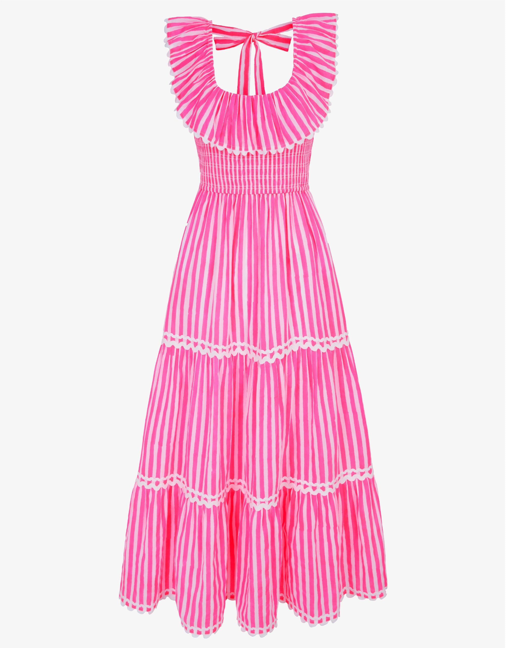 Pink City Prints Neon Pink Stripe Susie Dress