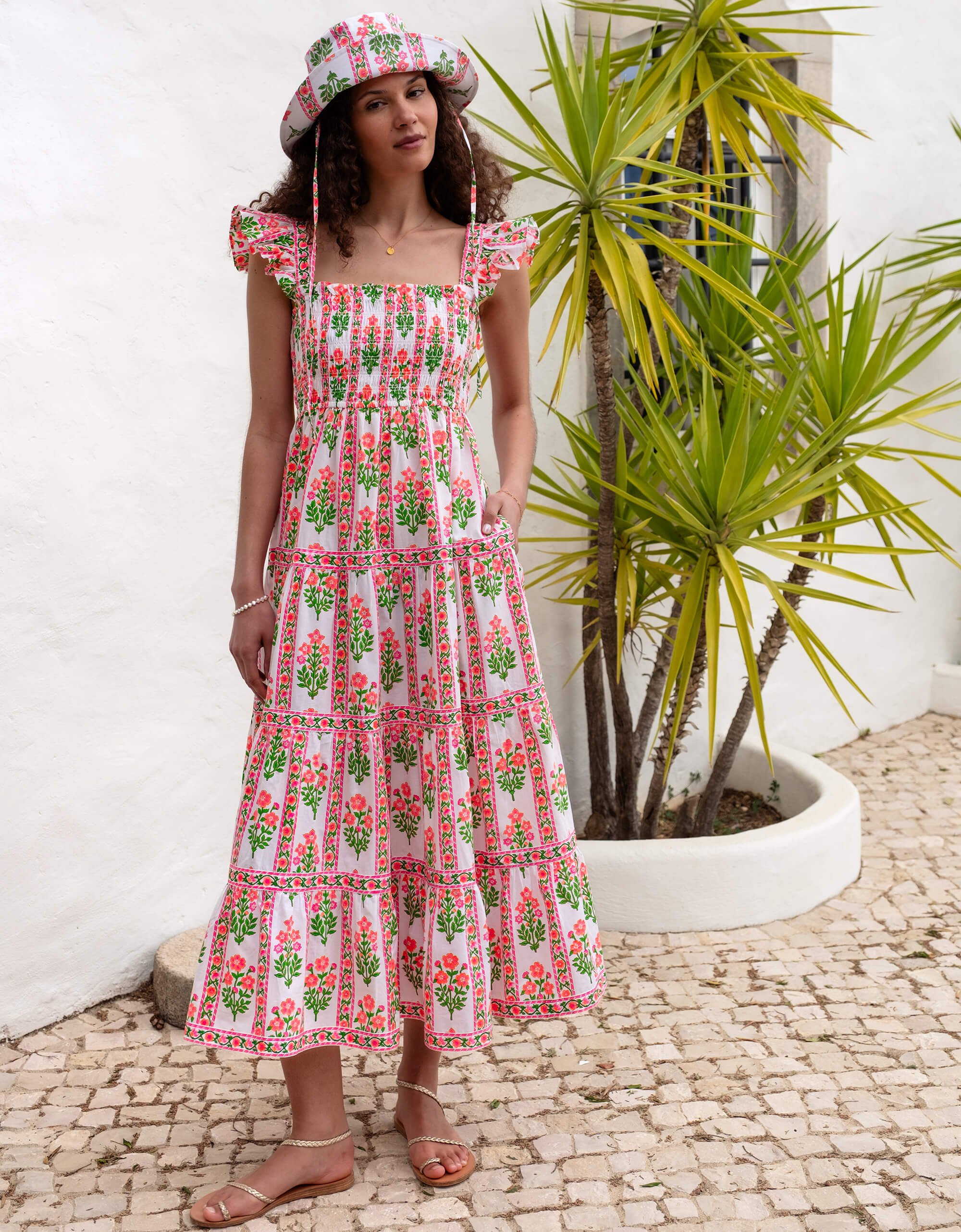 Pink City Prints Neon Sunset Border Jessica Dress