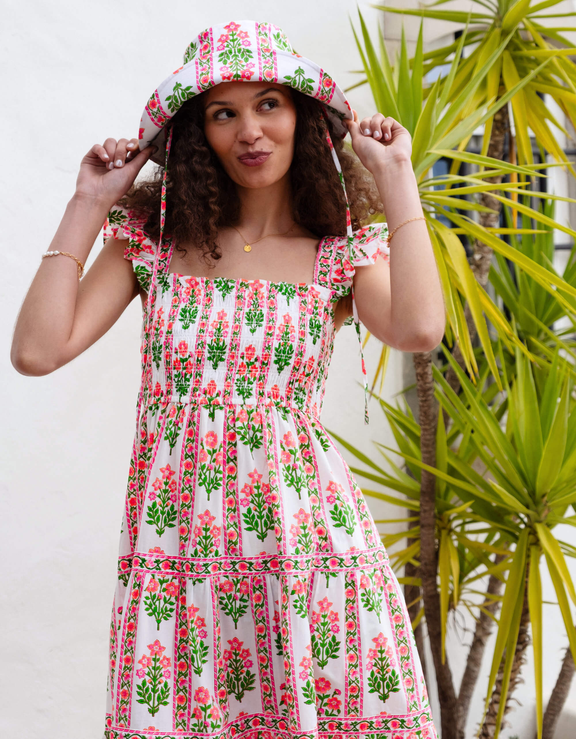 Pink City Prints Neon Sunset Border Jessica Dress