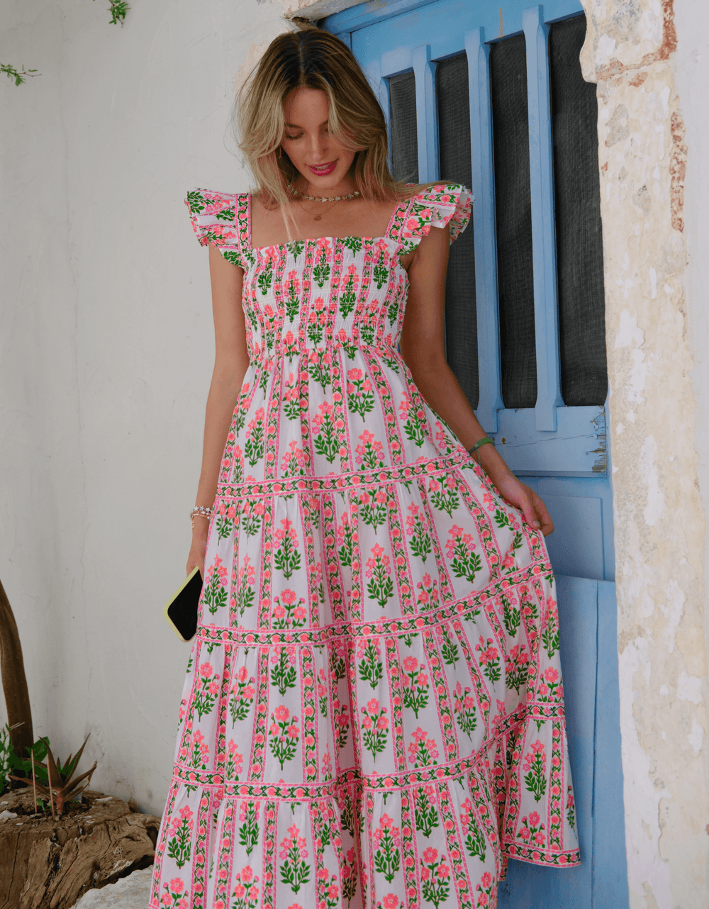 Pink City Prints Neon Sunset Border Jessica Dress