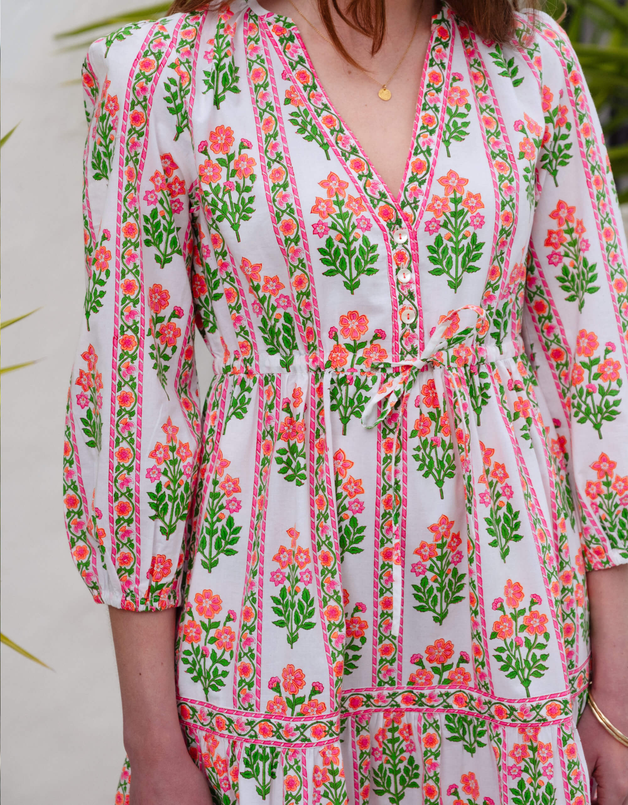 Pink City Prints Neon Sunset Border Sofia Dress