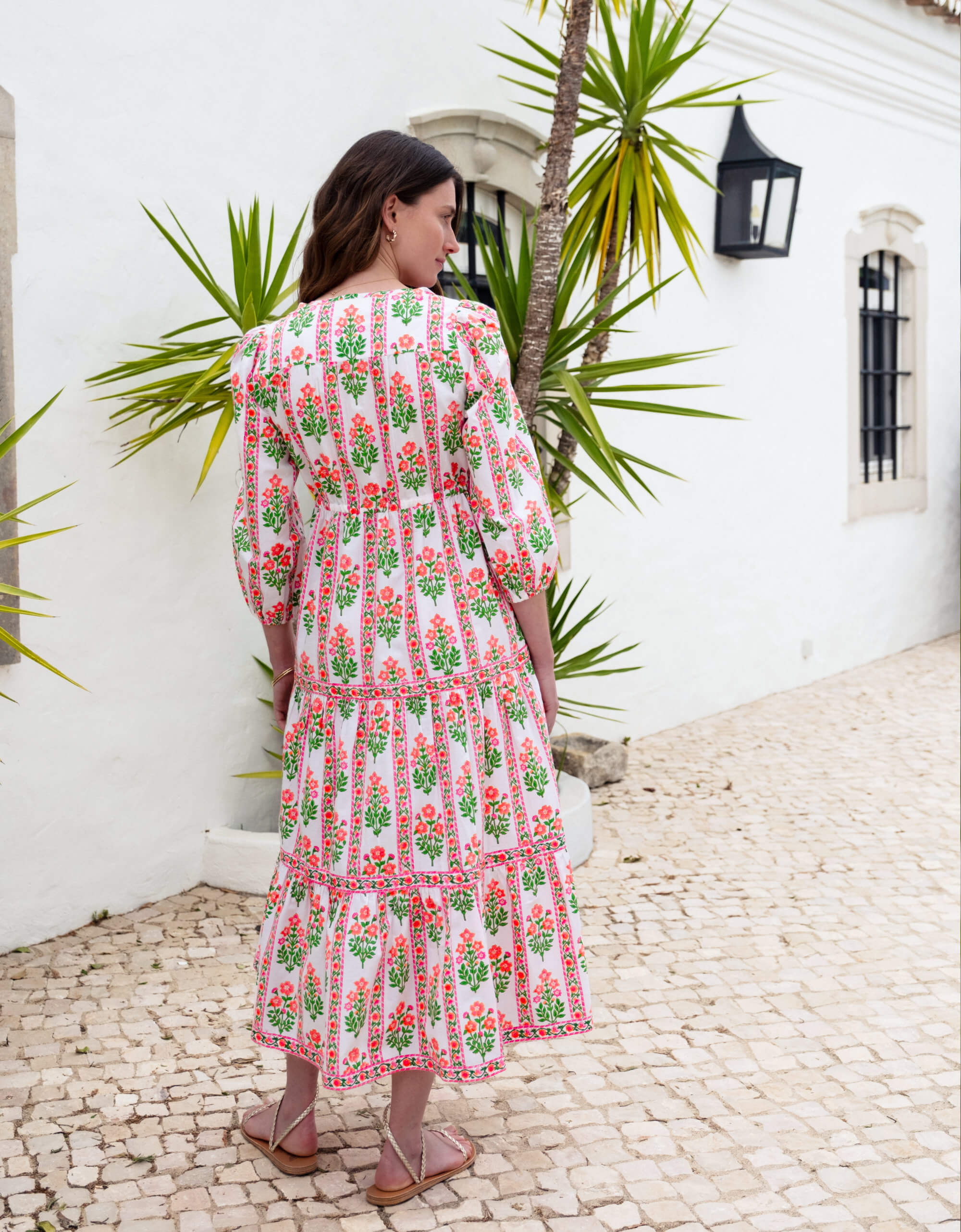 Pink City Prints Neon Sunset Border Sofia Dress
