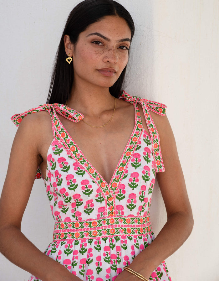 Pink City Prints Neon Sunset Mix Amour Dress