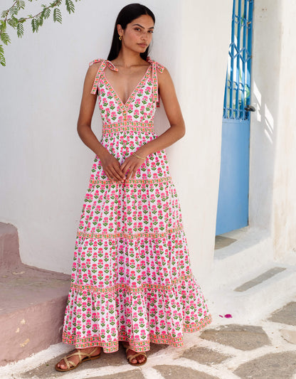 Pink City Prints Neon Sunset Mix Amour Dress