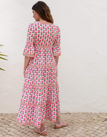 Pink City Prints Neon Sunset Mix Cecilia Dress