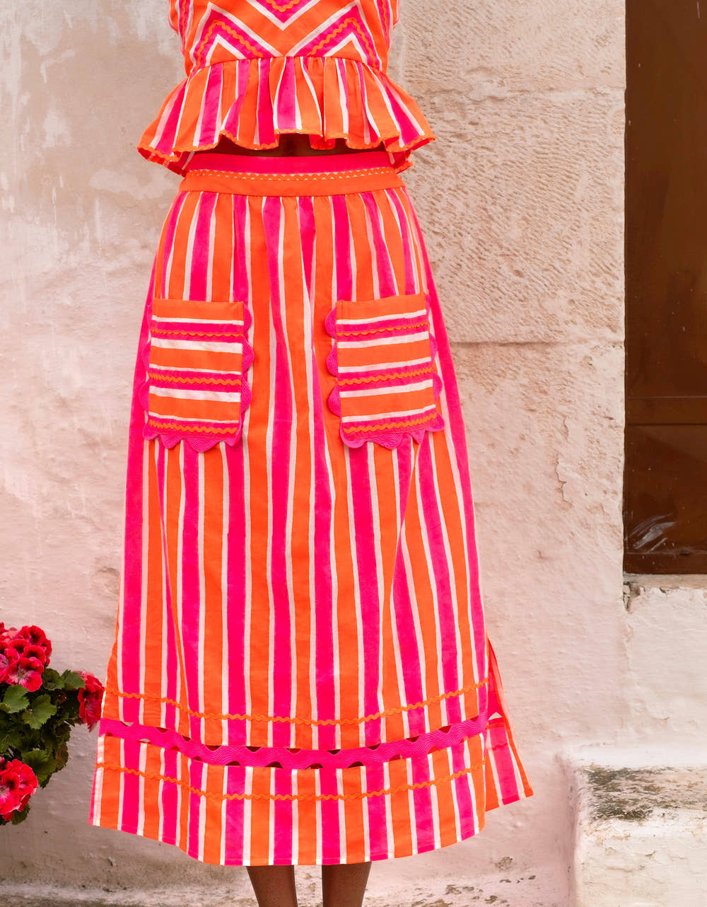 Pink City Prints Neon Sunset Puglia Skirt