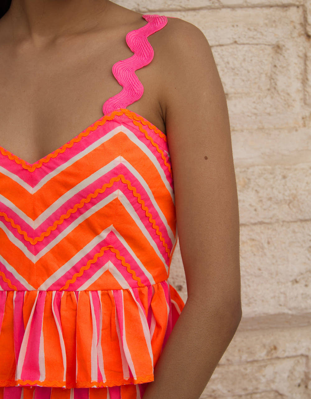 Pink City Prints Neon Sunset Puglia Top