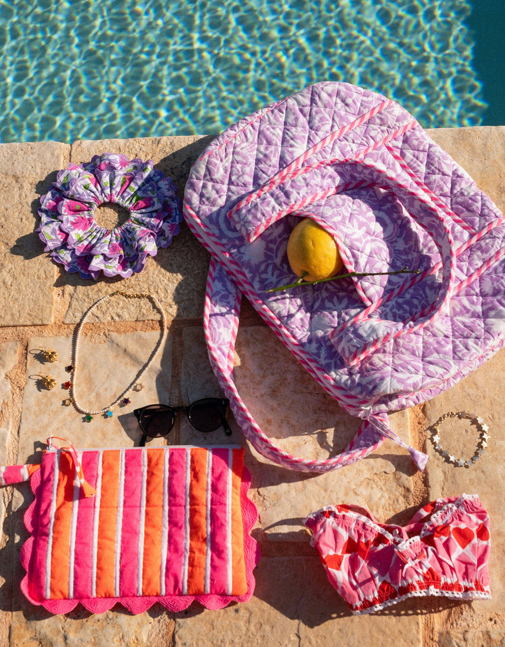 Pink City Prints Neon Sunset Ruffle Pouch