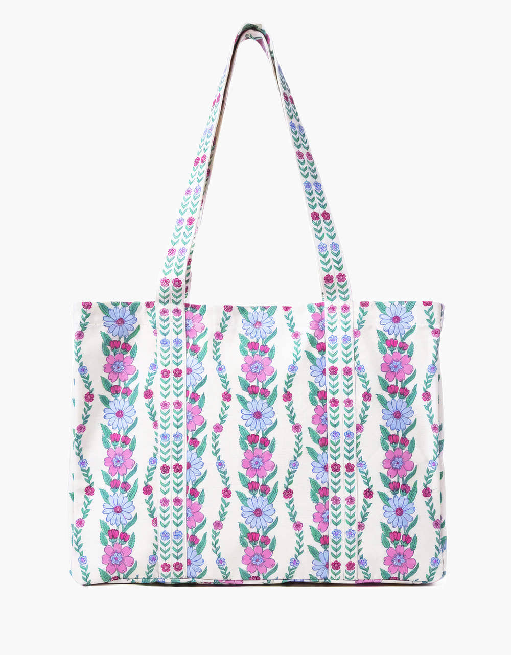 Pink City Prints Orchid Border Canvas Tote Bag