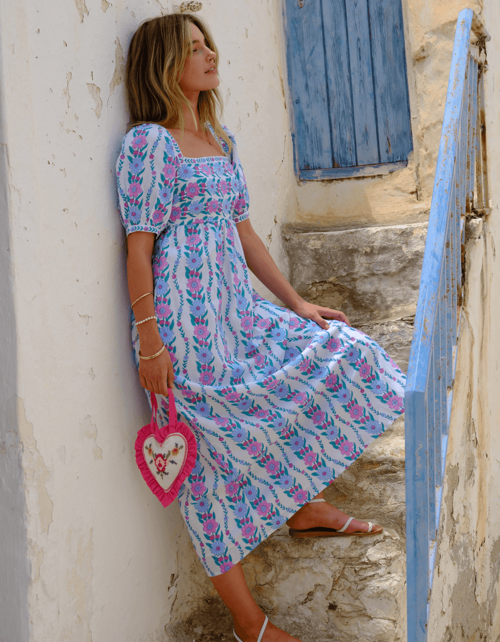 Pink City Prints Orchid Border Elizabeth Dress