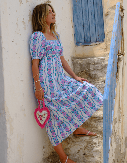 Pink City Prints Orchid Border Elizabeth Dress