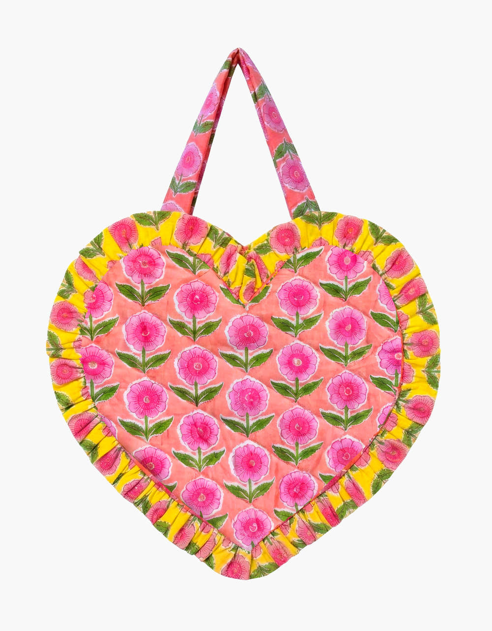 Pink City Prints Peach Buta Heart Bag