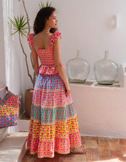 Pink City Prints Peach Buta Jessica Top