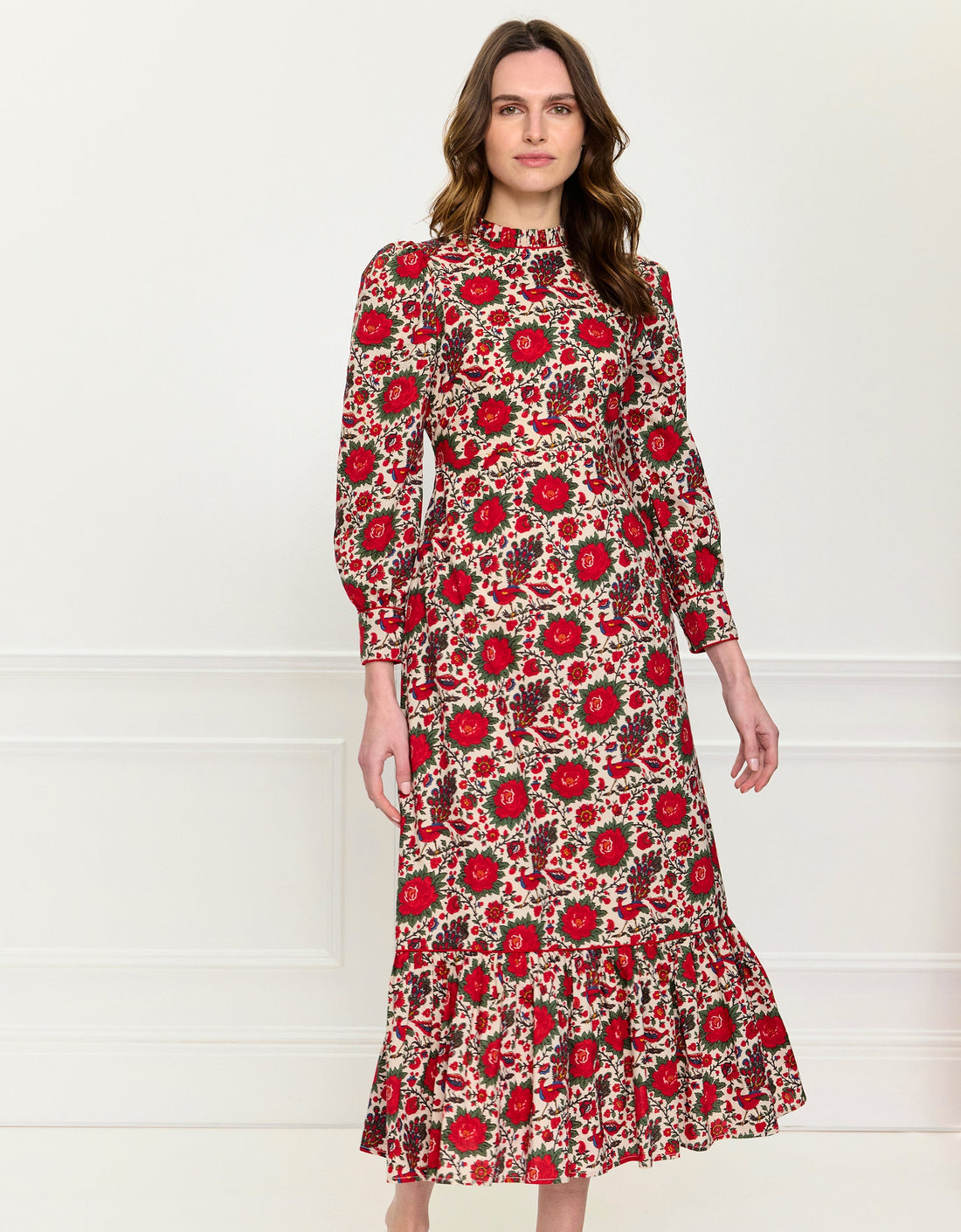Pink City Prints Peony Bird Petworth Dress