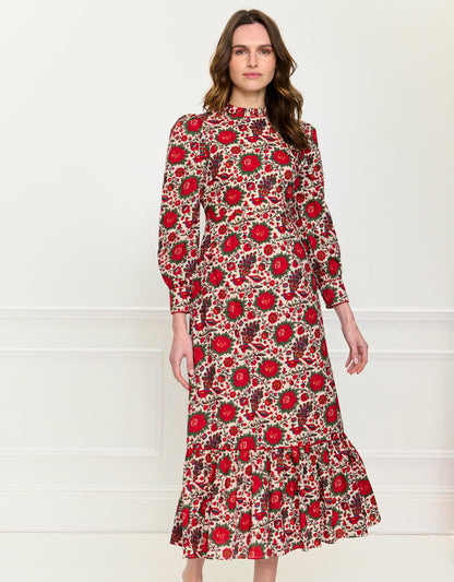 Pink City Prints Peony Bird Petworth Dress
