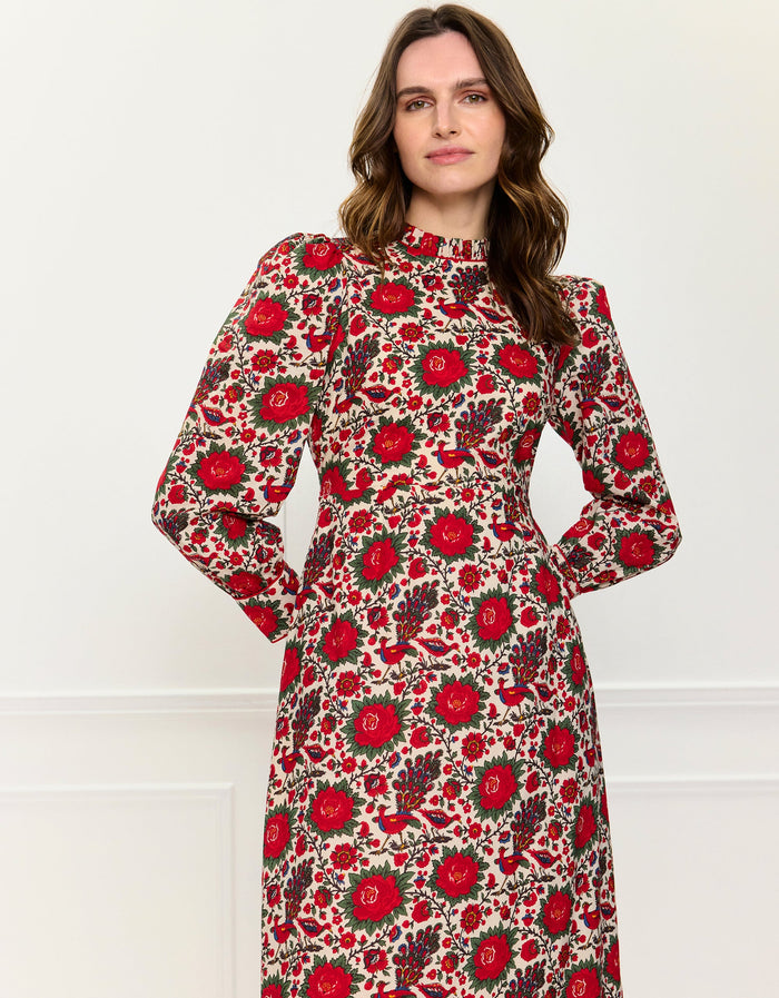 Pink City Prints Peony Bird Petworth Dress