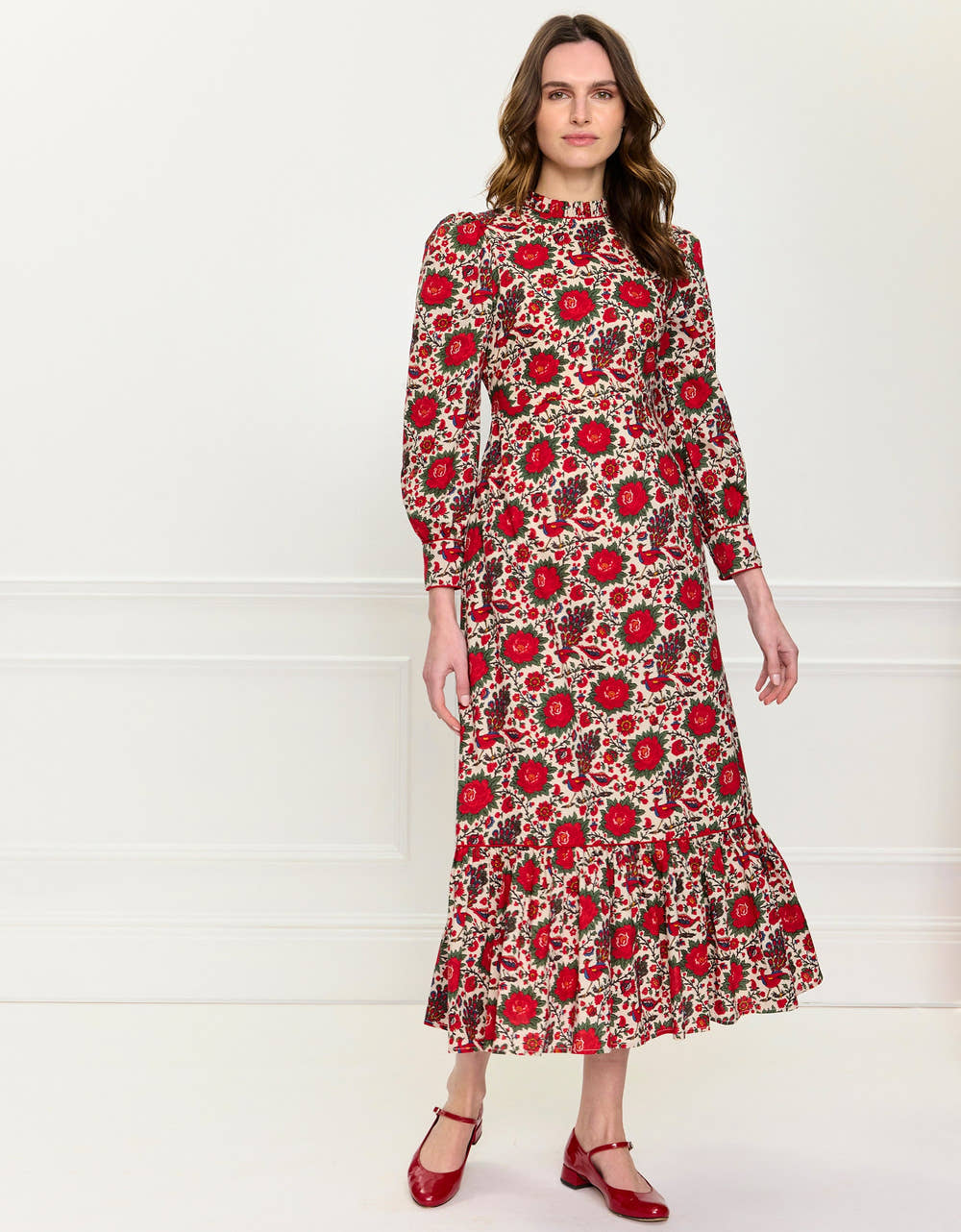 Pink City Prints Peony Bird Petworth Dress