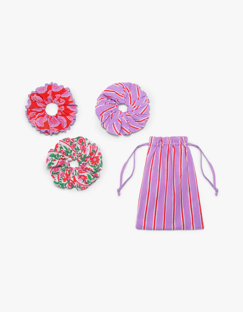 Pink City Prints Perfume Mix Scrunchie Set