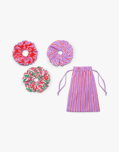 Pink City Prints Perfume Mix Scrunchie Set