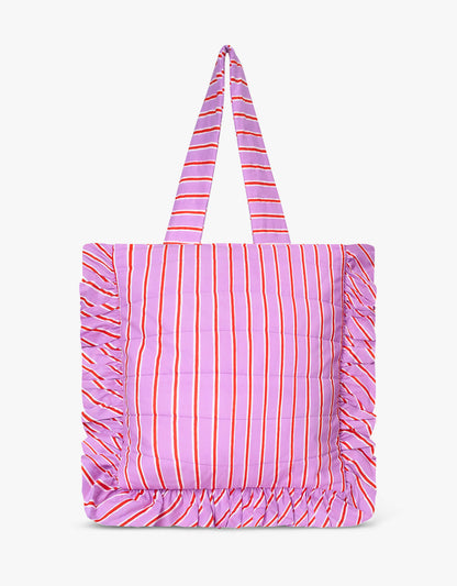 Pink City Prints Perfume Stripe Quilted Tote Bag