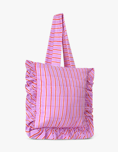 Pink City Prints Perfume Stripe Quilted Tote Bag