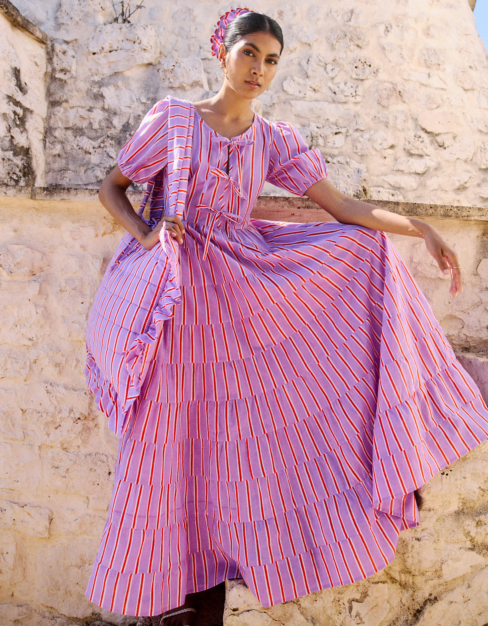 Pink City Prints Perfume Stripe Sydney Dress