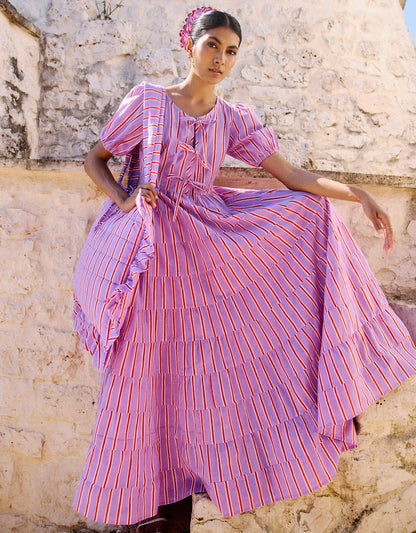 Pink City Prints Perfume Stripe Sydney Dress