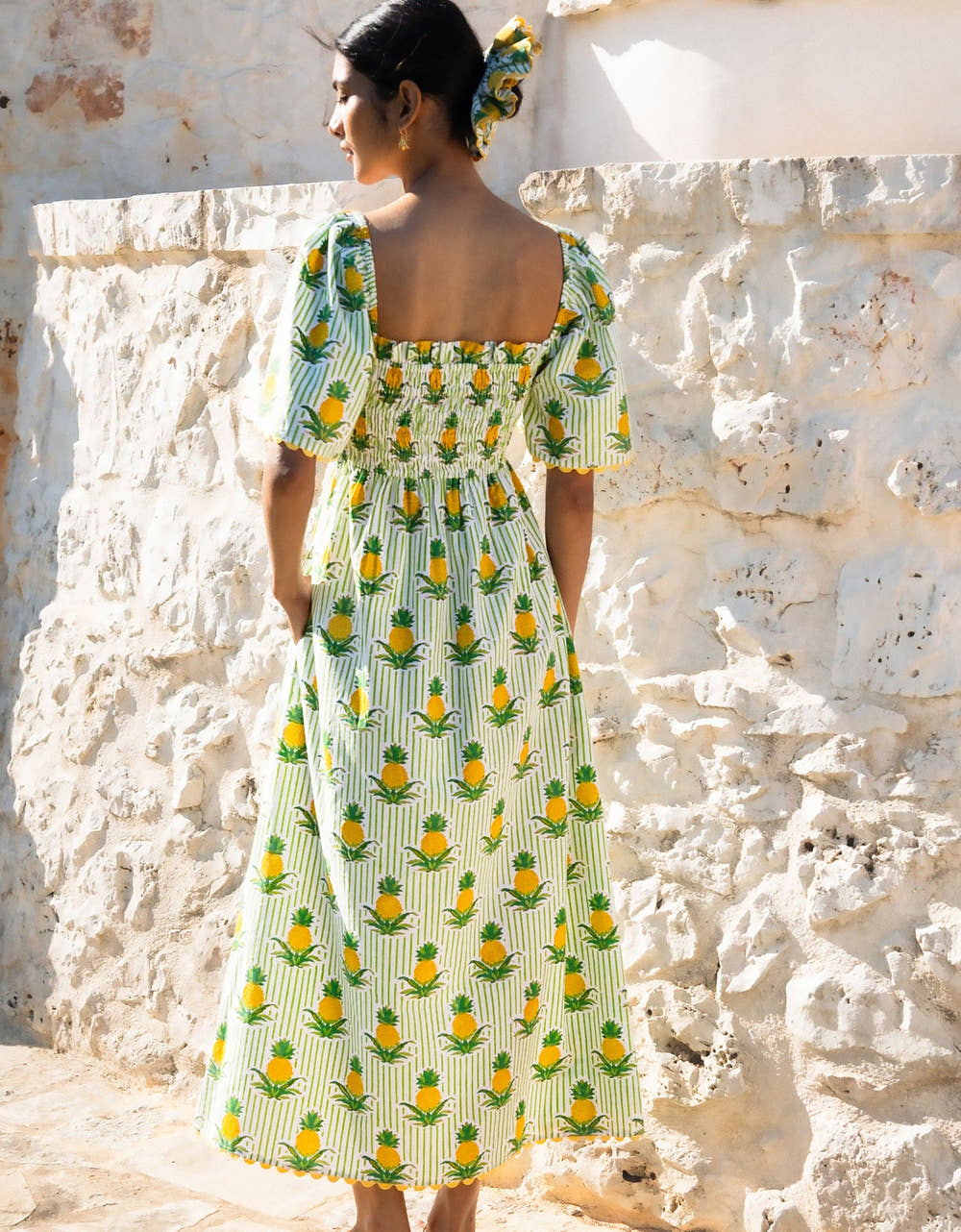 Pink City Prints Pineapple Stripe Lolita Dress