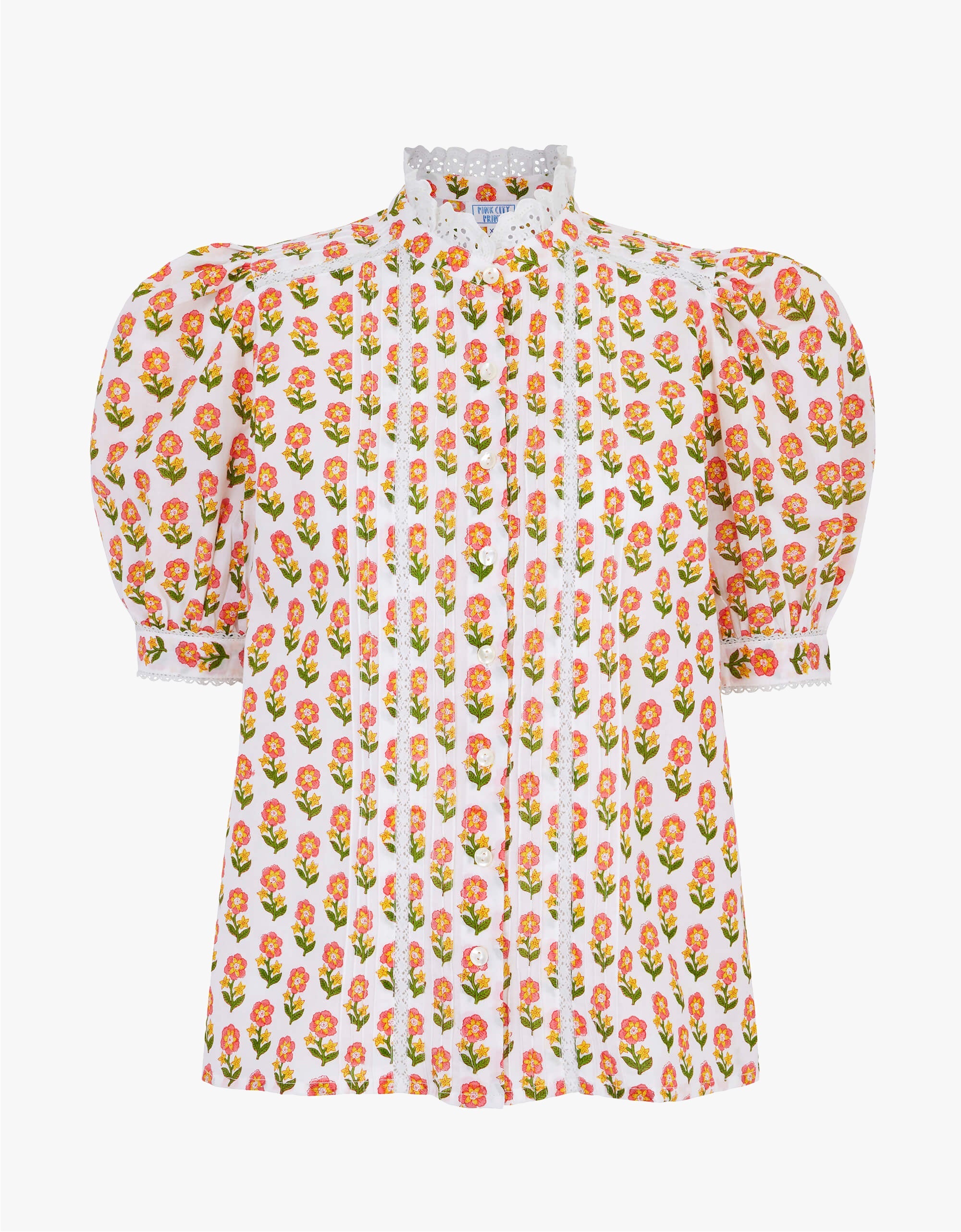 Pink City Prints Pink Floret Vera Blouse