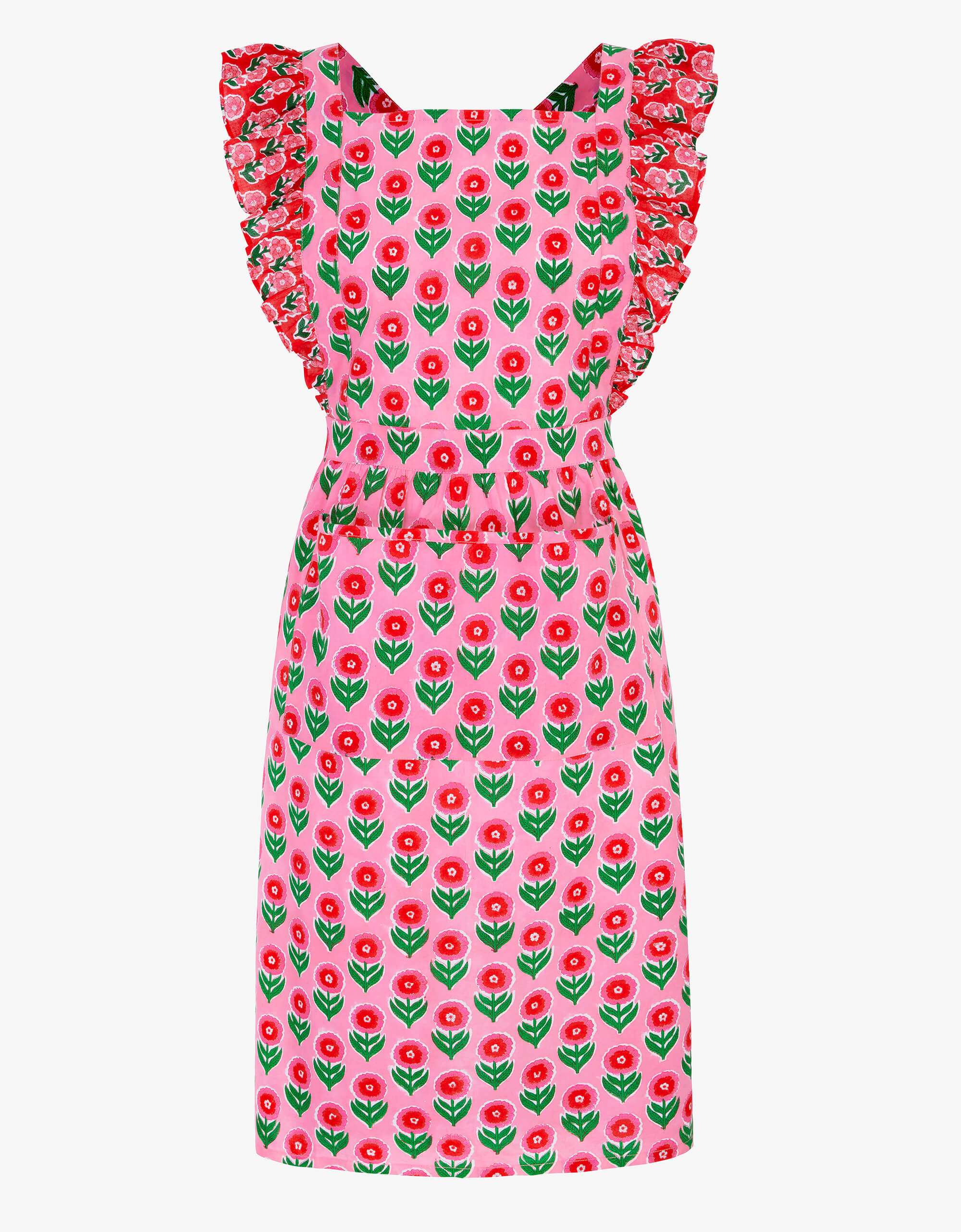 Pink City Prints Poinsettia Buta Apron