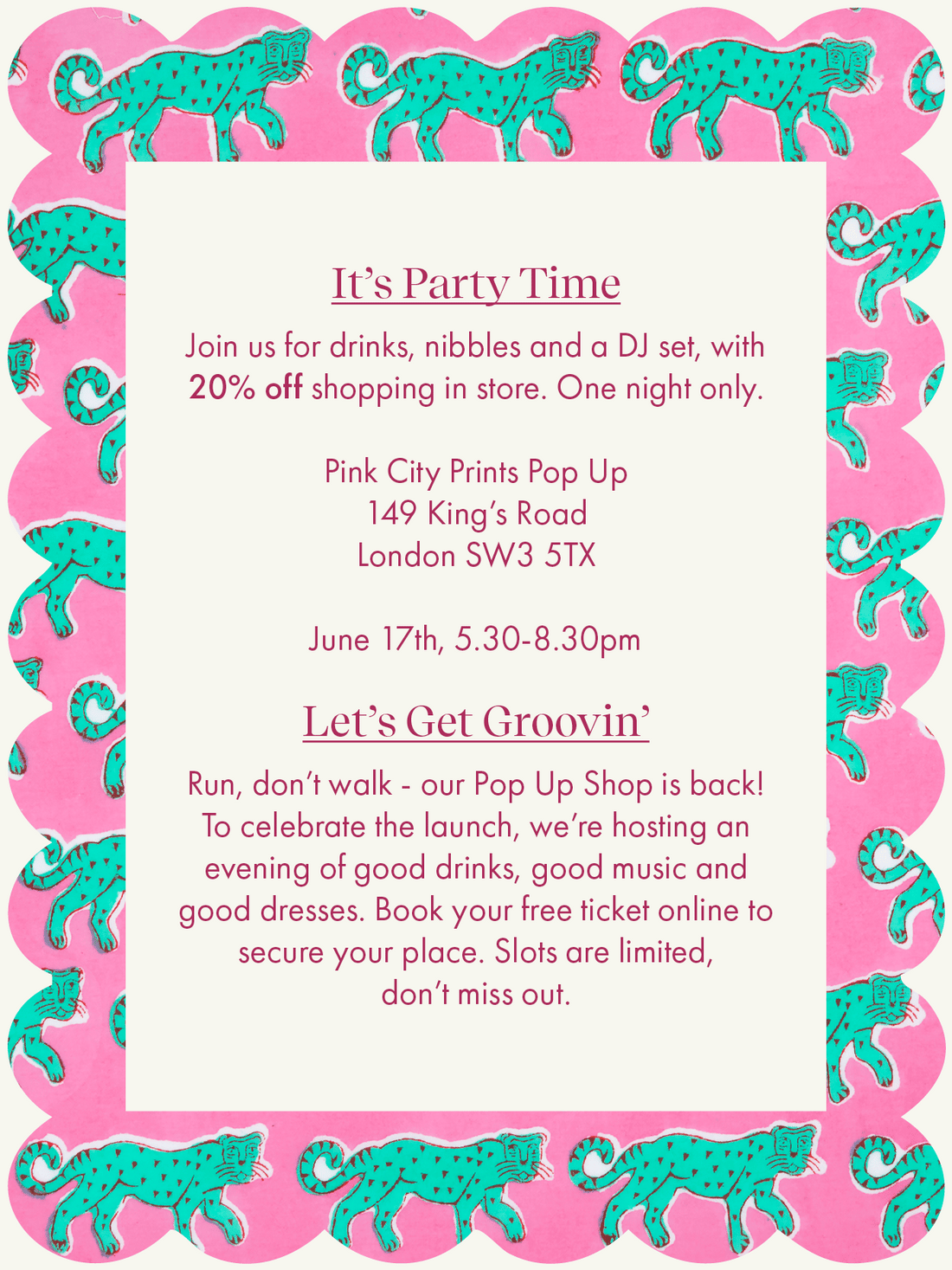 Pink City Prints Pop up Shop Launch Party!