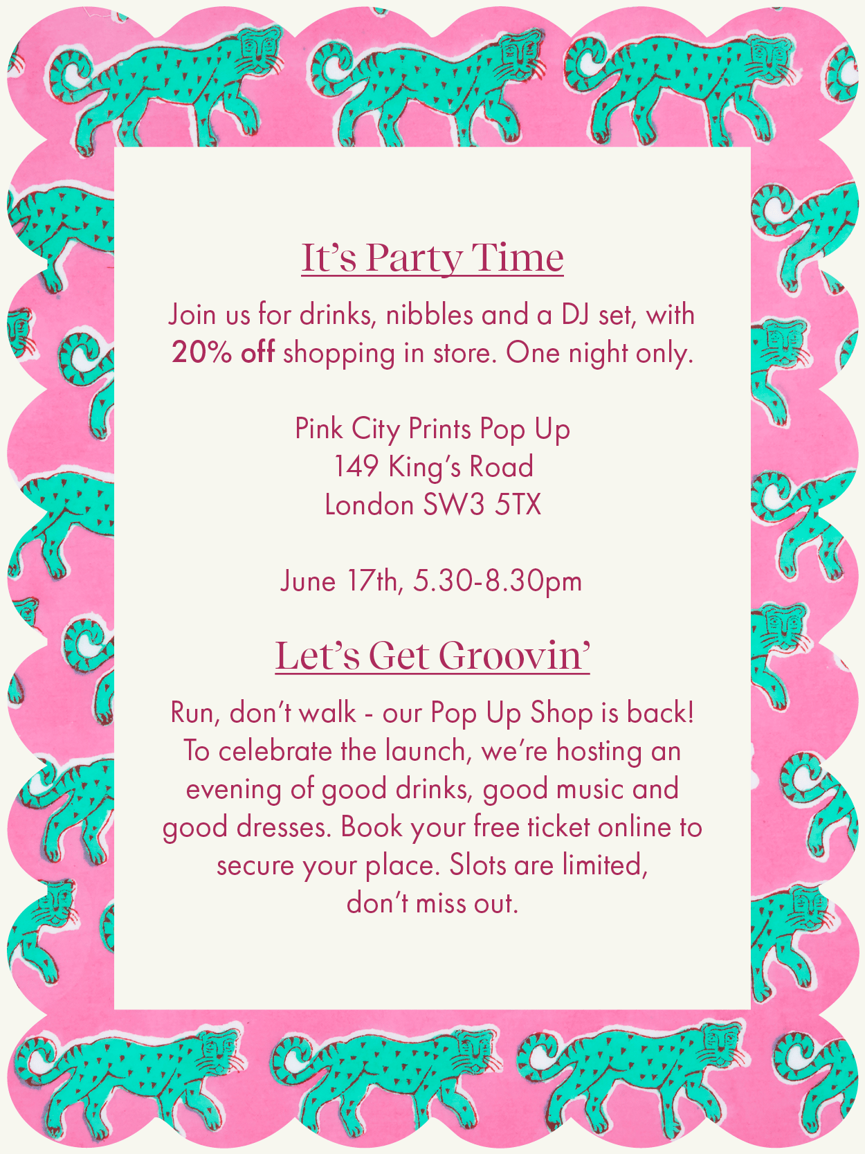 Pink City Prints Pop up Shop Launch Party!