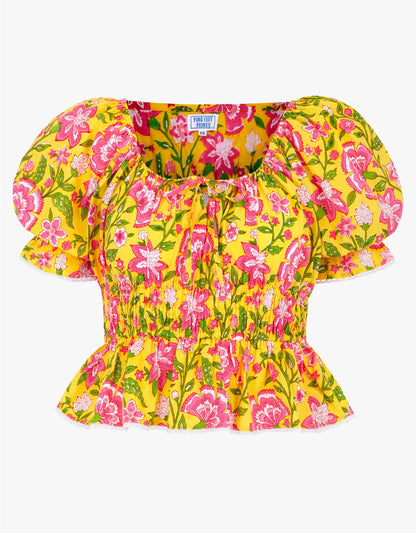 Pink City Prints Provencal Peony Katie Top
