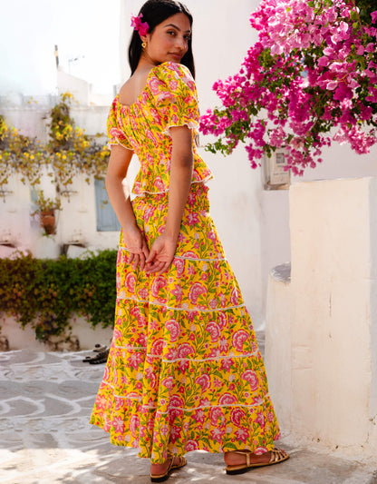 Pink City Prints Provencal Peony Rah Rah Skirt