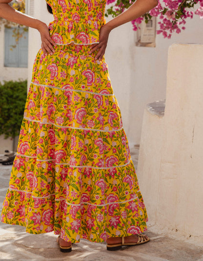 Pink City Prints Provencal Peony Rah Rah Skirt