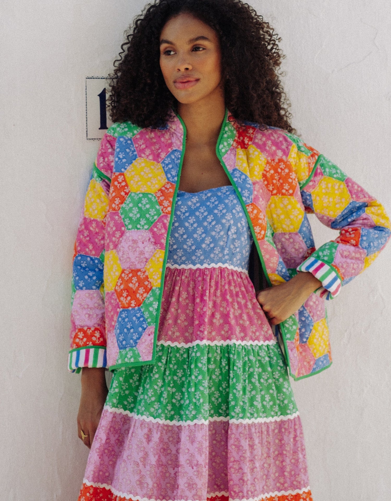 Pink City Prints Rainbow Patchwork Penny Jacket