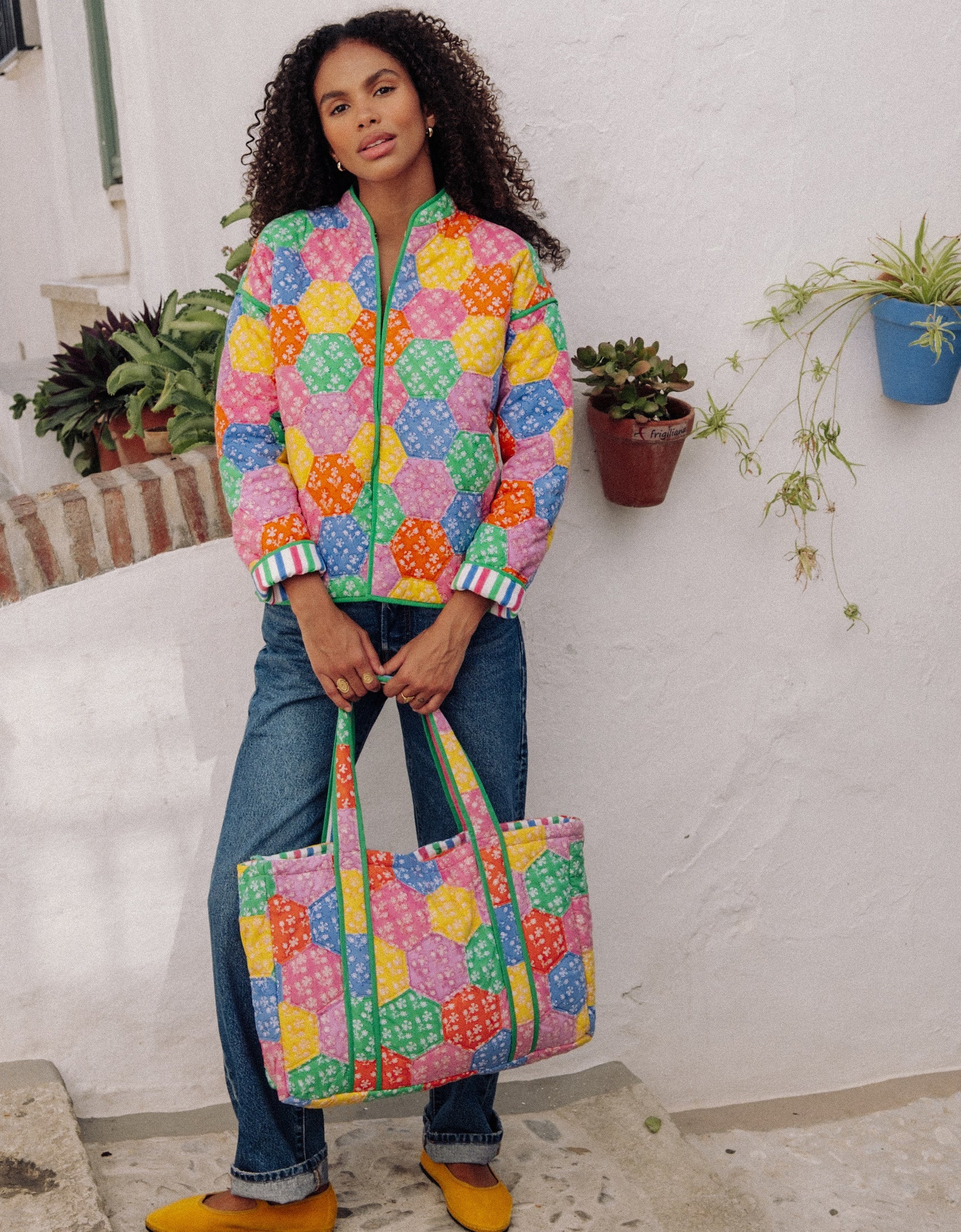 Pink City Prints Rainbow Patchwork Penny Jacket