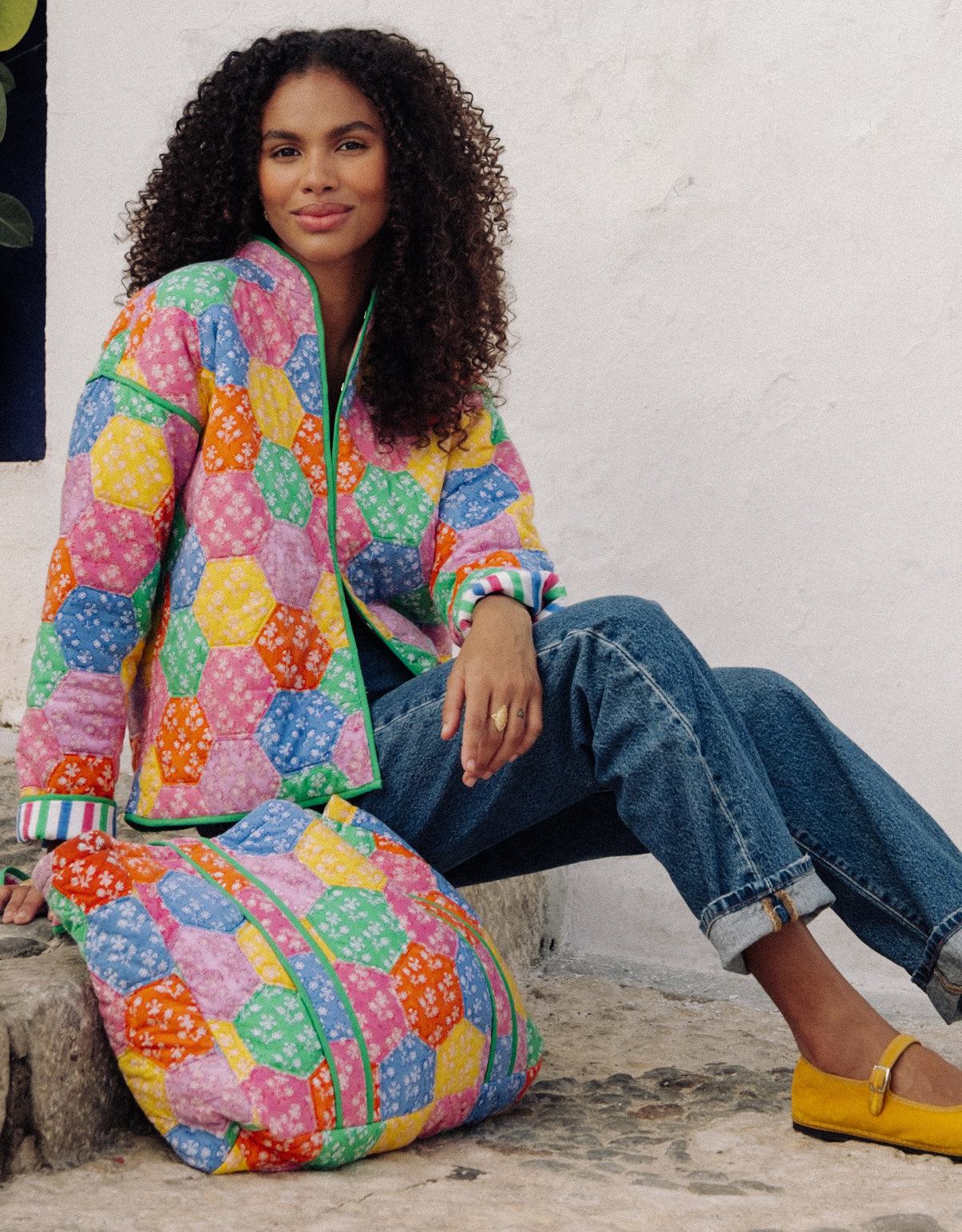 Pink City Prints Rainbow Patchwork Penny Jacket