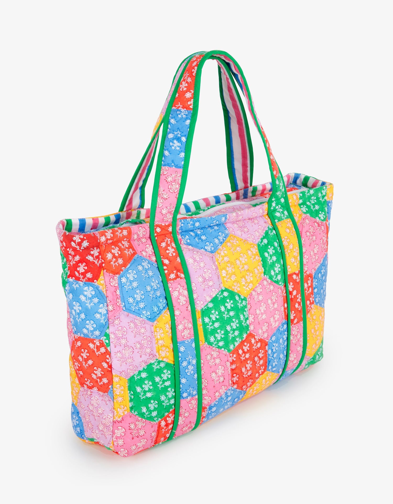 Pink City Prints Rainbow Quilted Tote