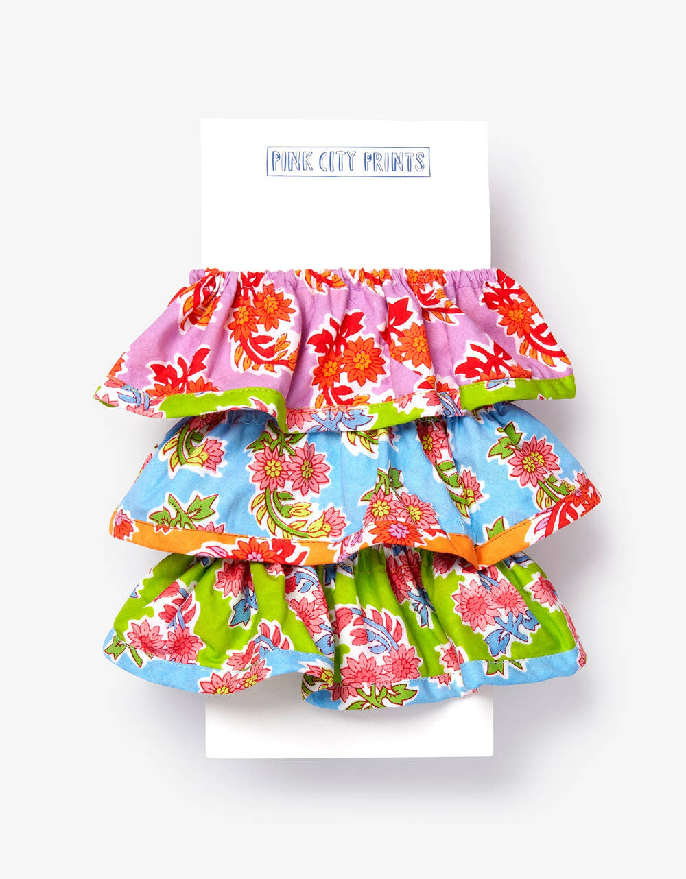 Pink City Prints Rainbow Zinnia Scrunchie Set