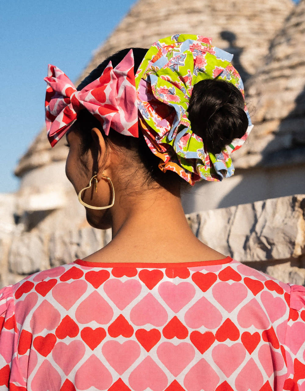 Pink City Prints Rainbow Zinnia Scrunchie Set