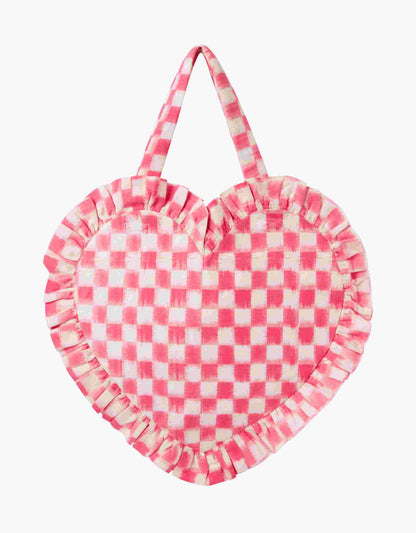 Pink City Prints Raspberry Ikat Heart Bag