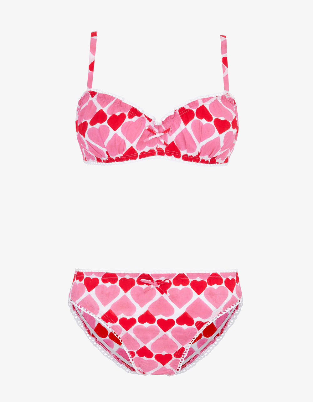 Pink City Prints Retro Loveheart Bra and Pants Set