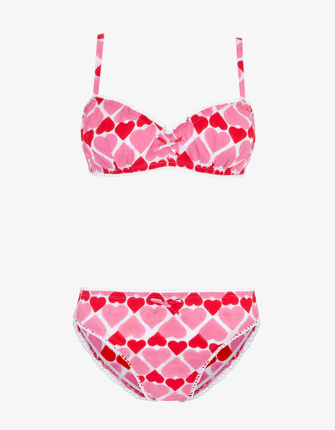 Pink City Prints Retro Loveheart Bra and Pants Set