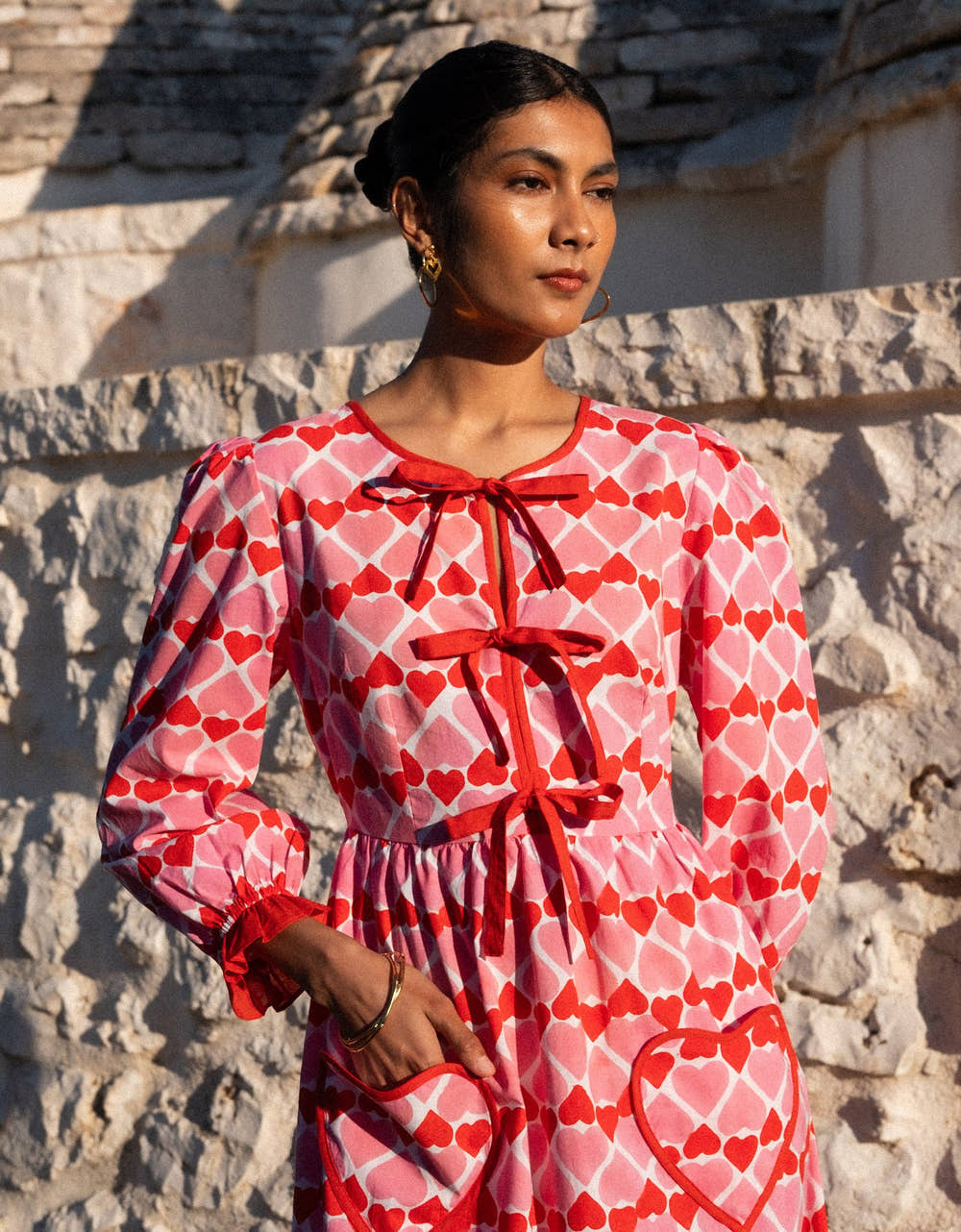 Pink City Prints Retro Loveheart Zoey Dres