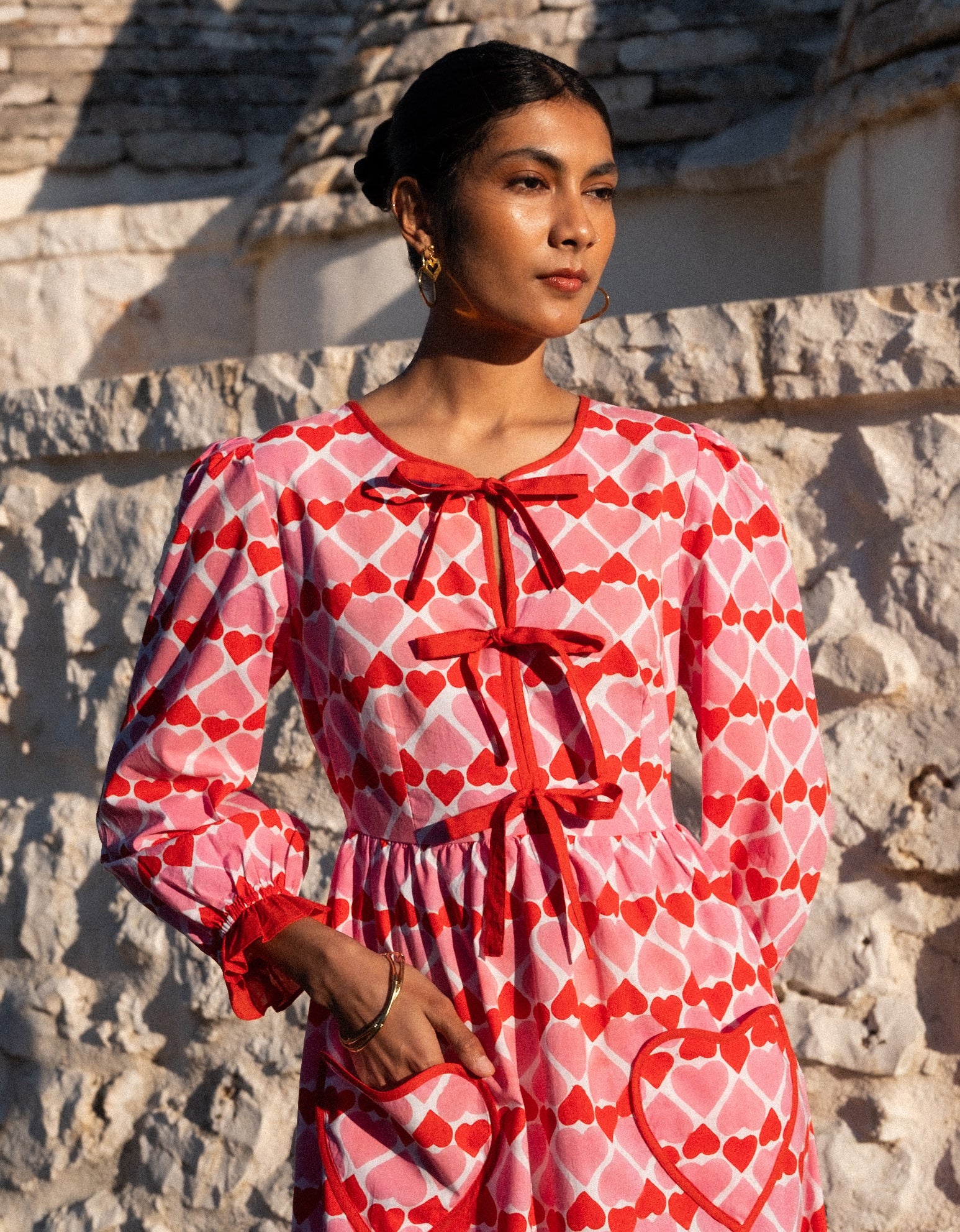 Pink City Prints Retro Loveheart Zoey Dres